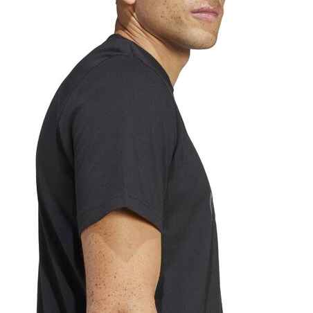 Men's Low-Impact Fitness Camo T-Shirt - Black