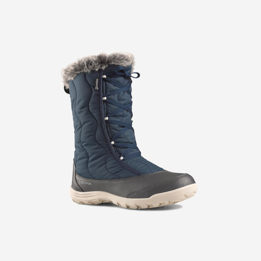 Schneestiefel Winterwandern SH500 X-Warm wasserdicht Schnürsenkel Damen 