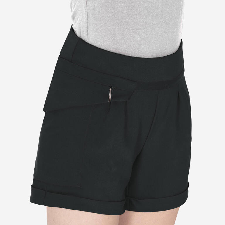 Women Pocketed Short Shorts Black - NH500