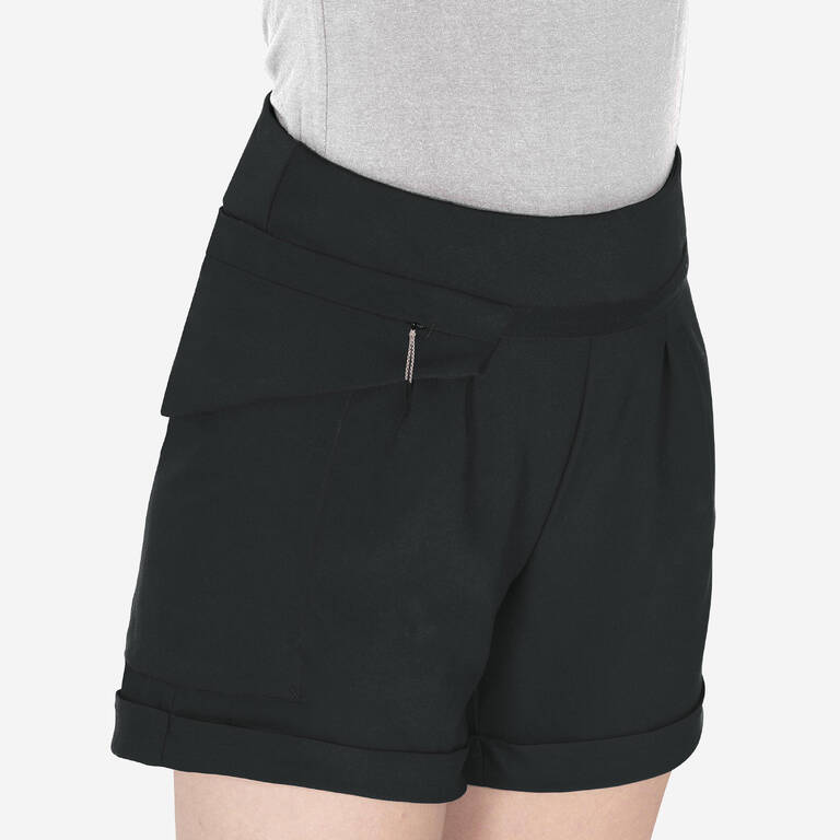 Women Pocketed Shorts Black - NH500