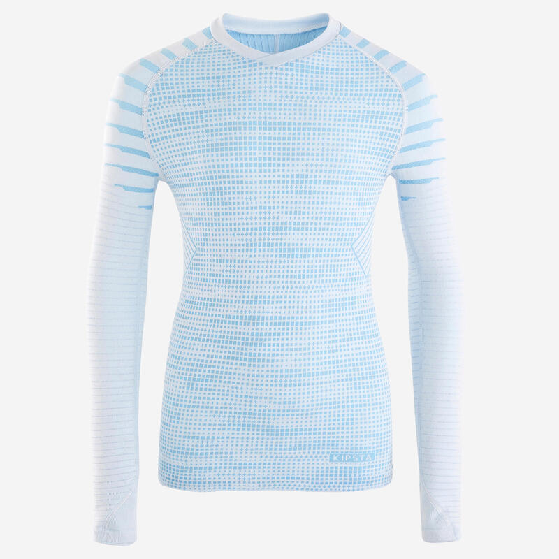 Kids' thermal long-sleeved football top, black