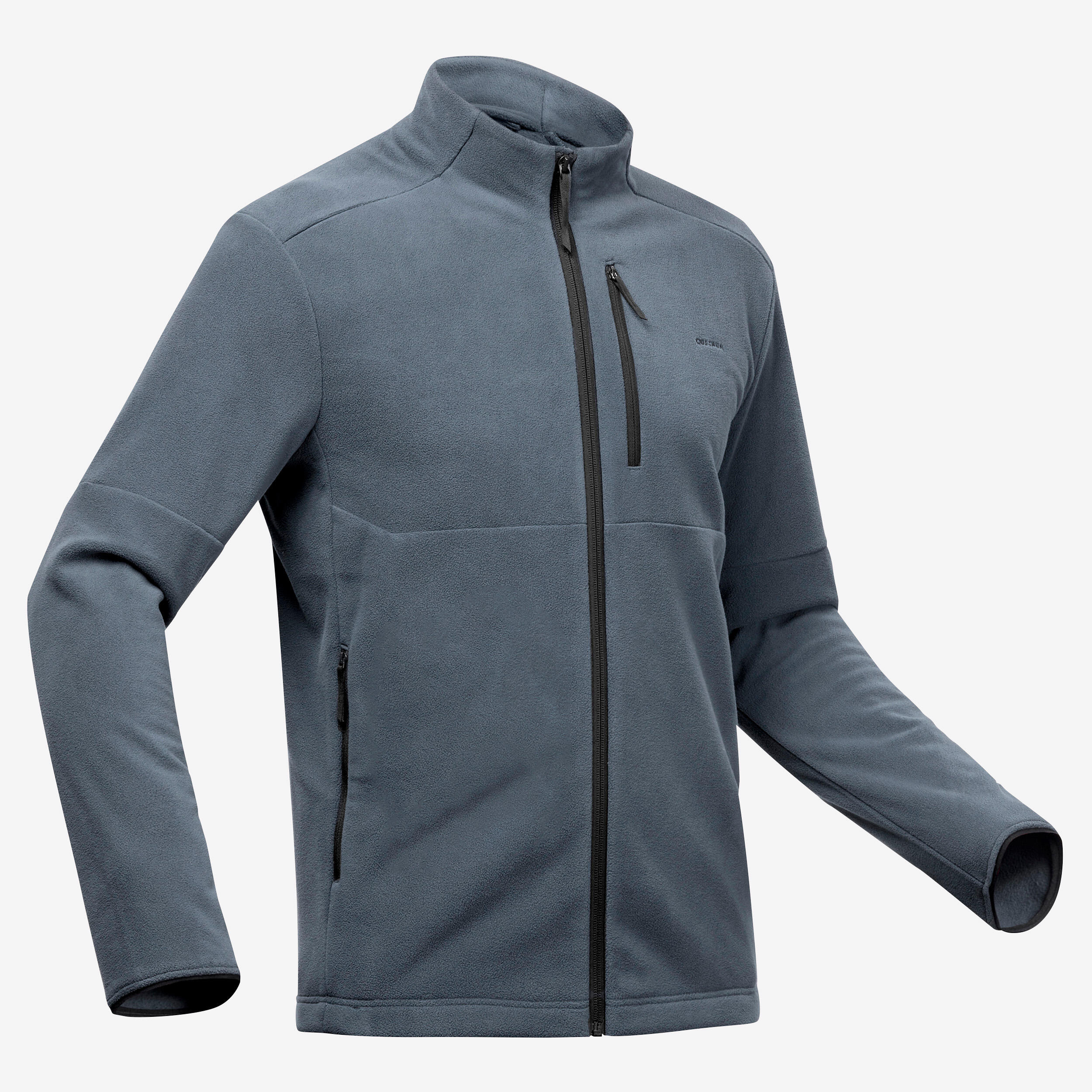 Men’s mountain hiking fleece jacket, MH500 Full Zip - Grey