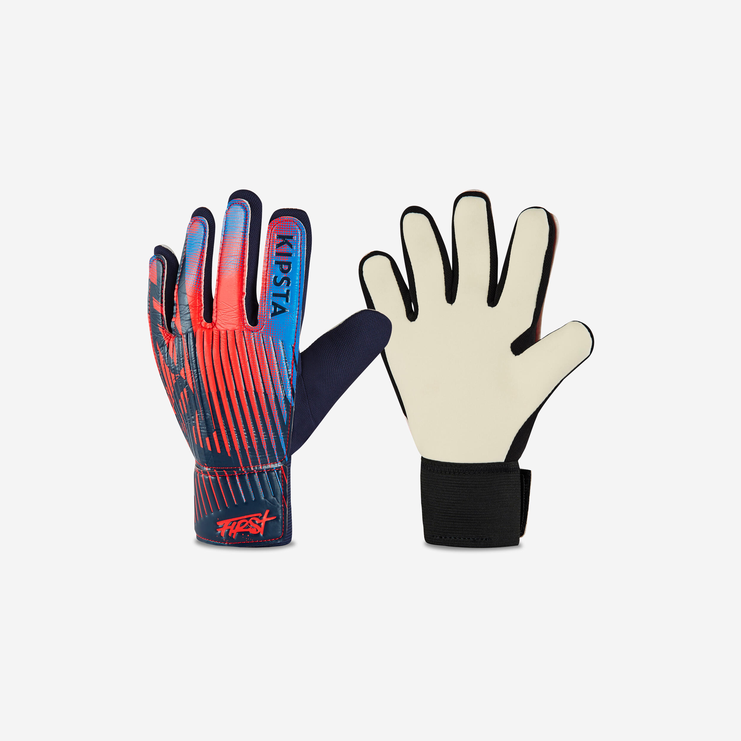 Kids durable football gloves red Decathlon