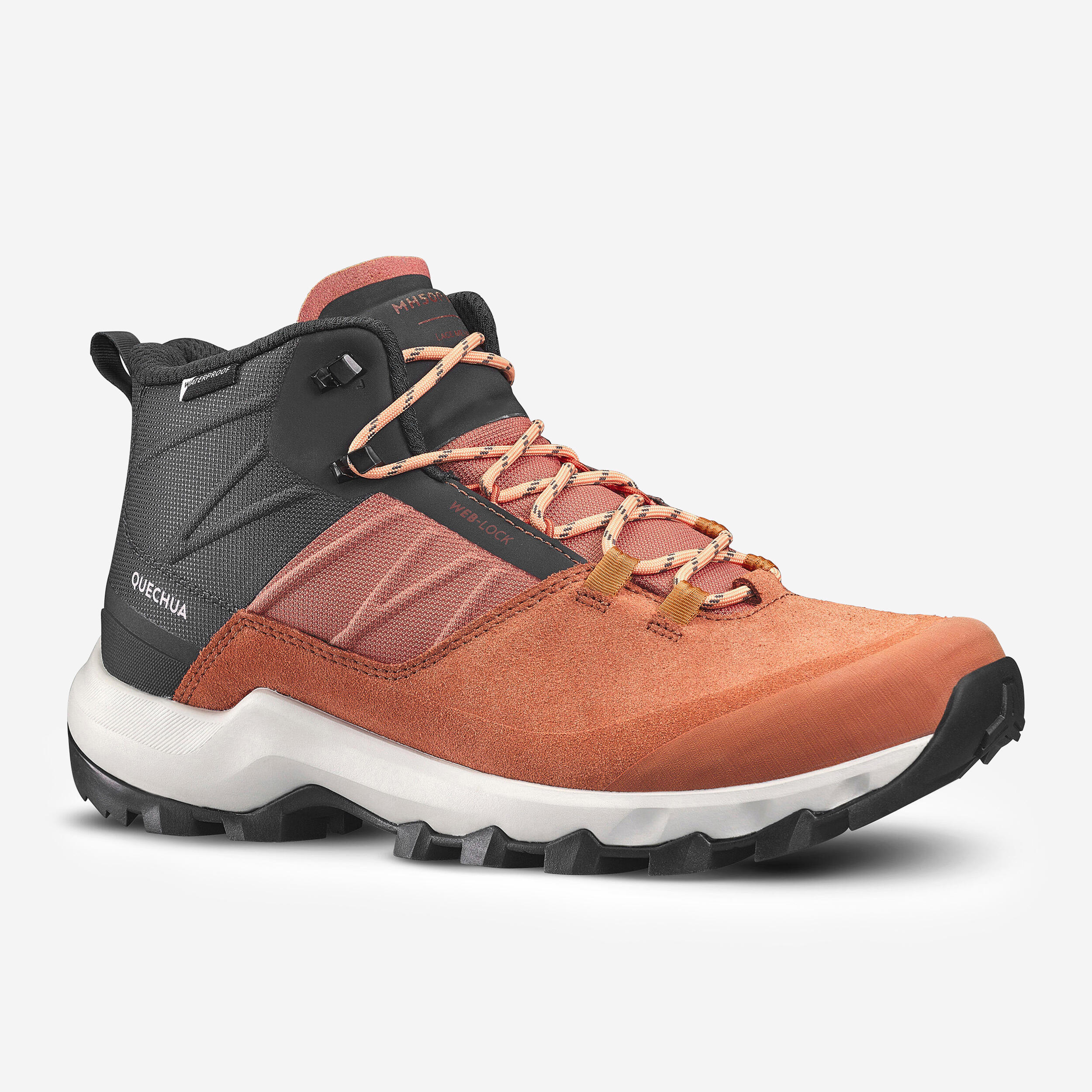 Waterproof mountain hiking boots - MH500 MID sepia - women