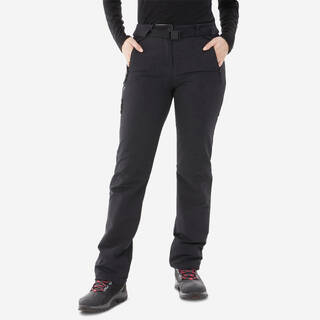 Women Hiking & Trekking Snow Trousers - Water Repellent Windproof Stretch Fabric - SH500 - Black
