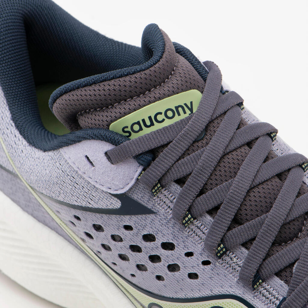 WOMEN'S SAUCONY RIDE 17 RUNNING SHOES - IRIS/NAVY