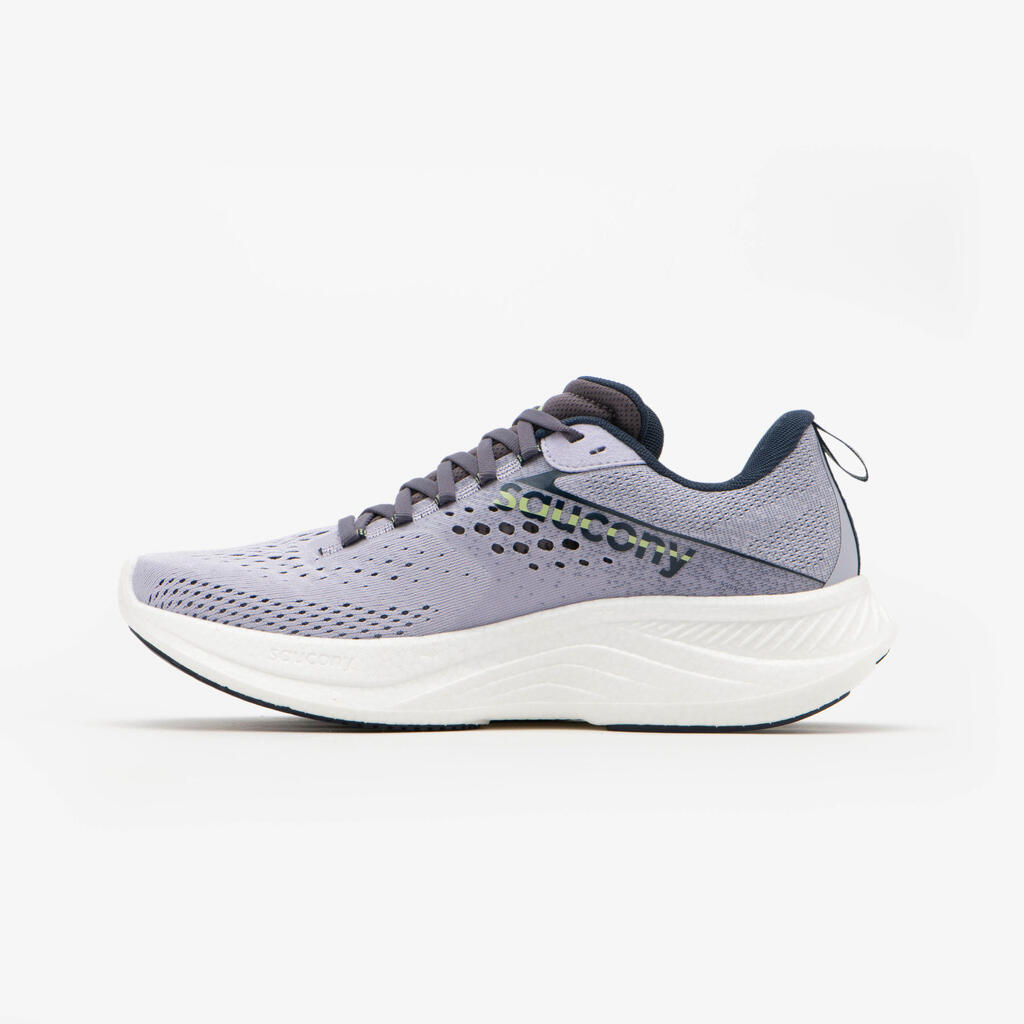 WOMEN'S SAUCONY RIDE 17 RUNNING SHOES - IRIS/NAVY