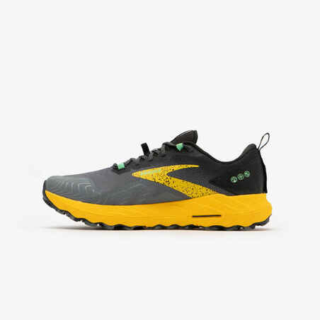 BROOKS RUNNING CASCADIA 17 MEN'S TRAIL RUNNING SHOES - YELLOW/GREY