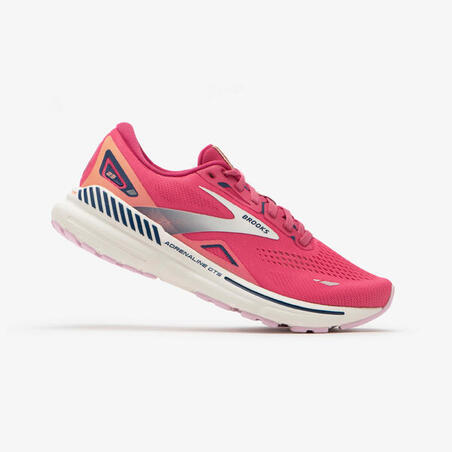 Löparsko för vägar - BROOKS ADRENALINE GTS 23 PINK SS24 - dam 