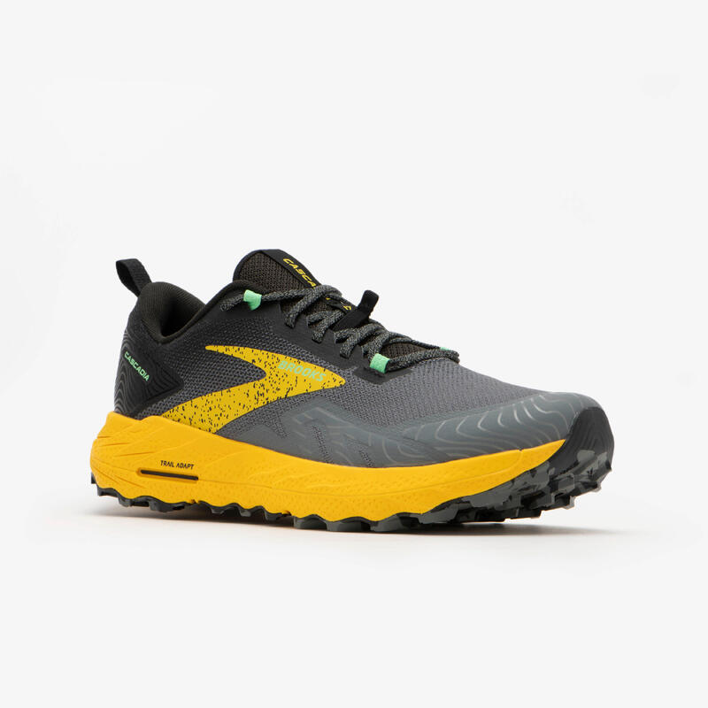 CHAUSSURE DE RUNNING TRAIL HOMME BROOKS RUNNING CASCADIA 17 JAUNE ET GRIS