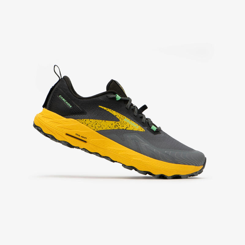 CHAUSSURE DE RUNNING TRAIL HOMME BROOKS RUNNING CASCADIA 17 JAUNE ET GRIS