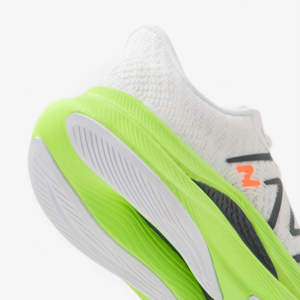 WOMEN'S NEW BALANCE FUELCELL PROPEL V4 RUNNING SHOES - WHITE AND NEON GREEN