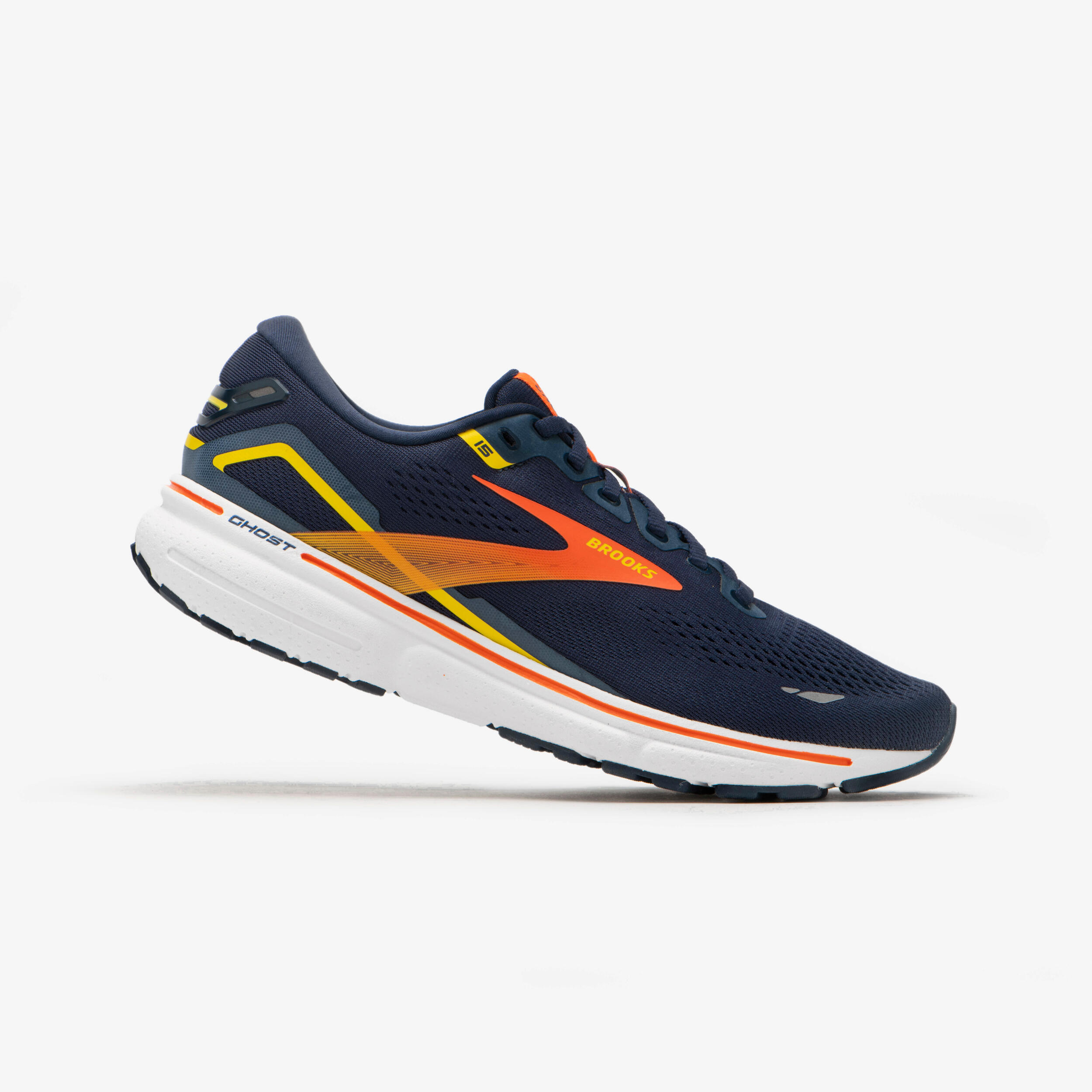 Brooks - Chaussure De Running Route Homme Brooks Running Ghost 15 Bleue - Chaussures De Sport - Running Trail Athletisme - Bleu-orange - 47.5 -