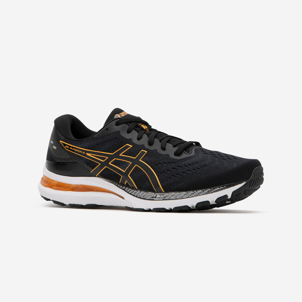 MEN'S ASICS - GEL-SUPERION 6 RUNNING SHOES - BLACK YELLOW