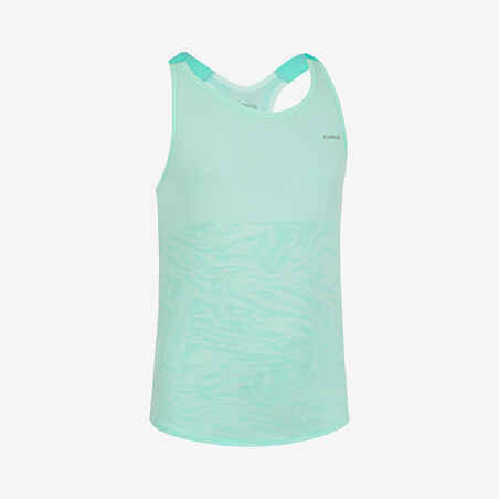 Mergaičių besiūliai berankoviai bėgimo marškinėliai „Kiprun 900“, šviesiai žali