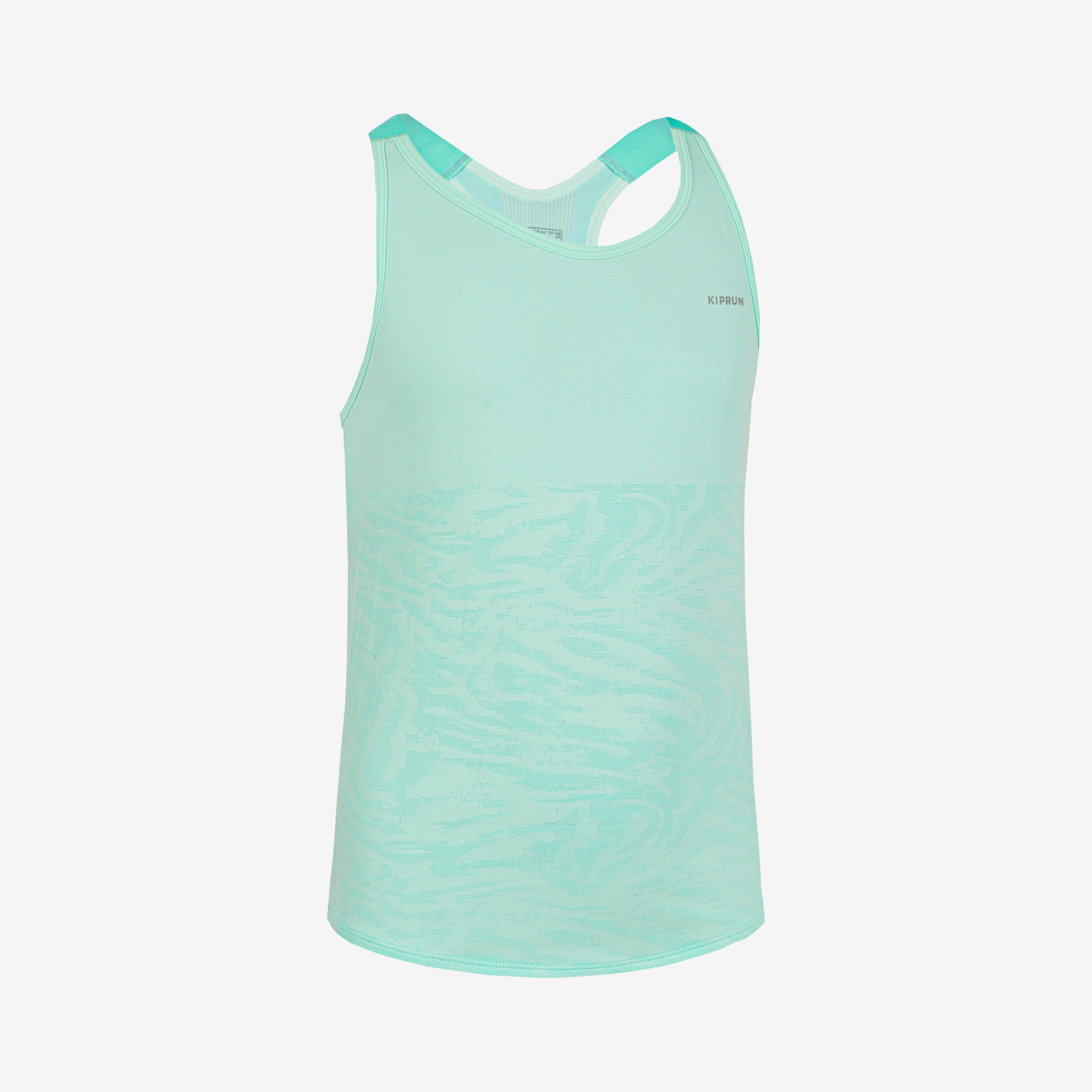 Girls' seamless KIPRUN 900 running tanktop - light green 3/8