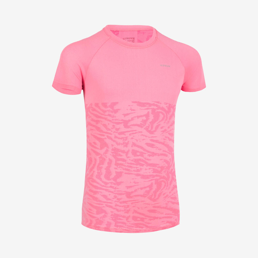 Mergaičių besiūliai bėgimo marškinėliai „Kiprun Care 900“, rožiniai