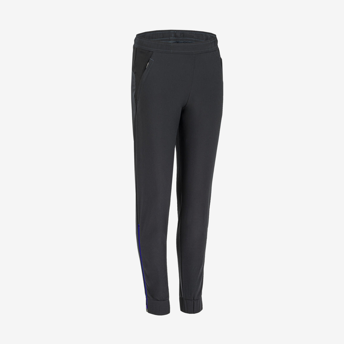 Kids' KIPRUN DRY+ Running Trousers with Zip - black blue