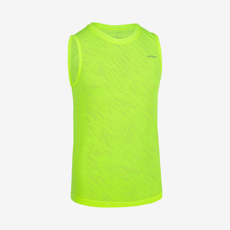 Débardeur running sans couture Enfant - KIPRUN light 900 jaune fluo