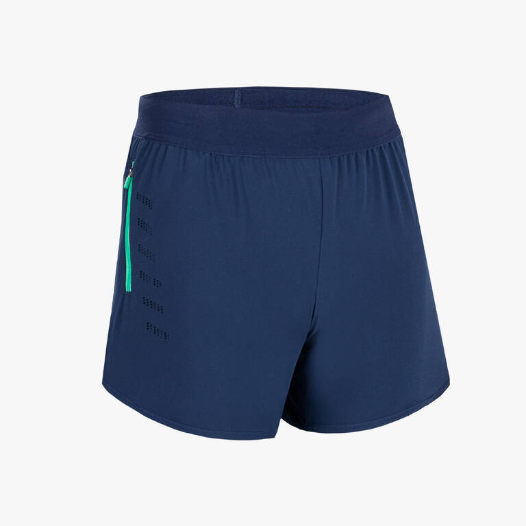 Kid's KIPRUN DRY+ 900 running shorts - navy and green