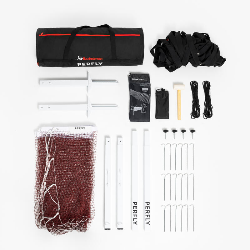 Kit air badminton cu stâlpi și fileu (nisip și iarbă)
