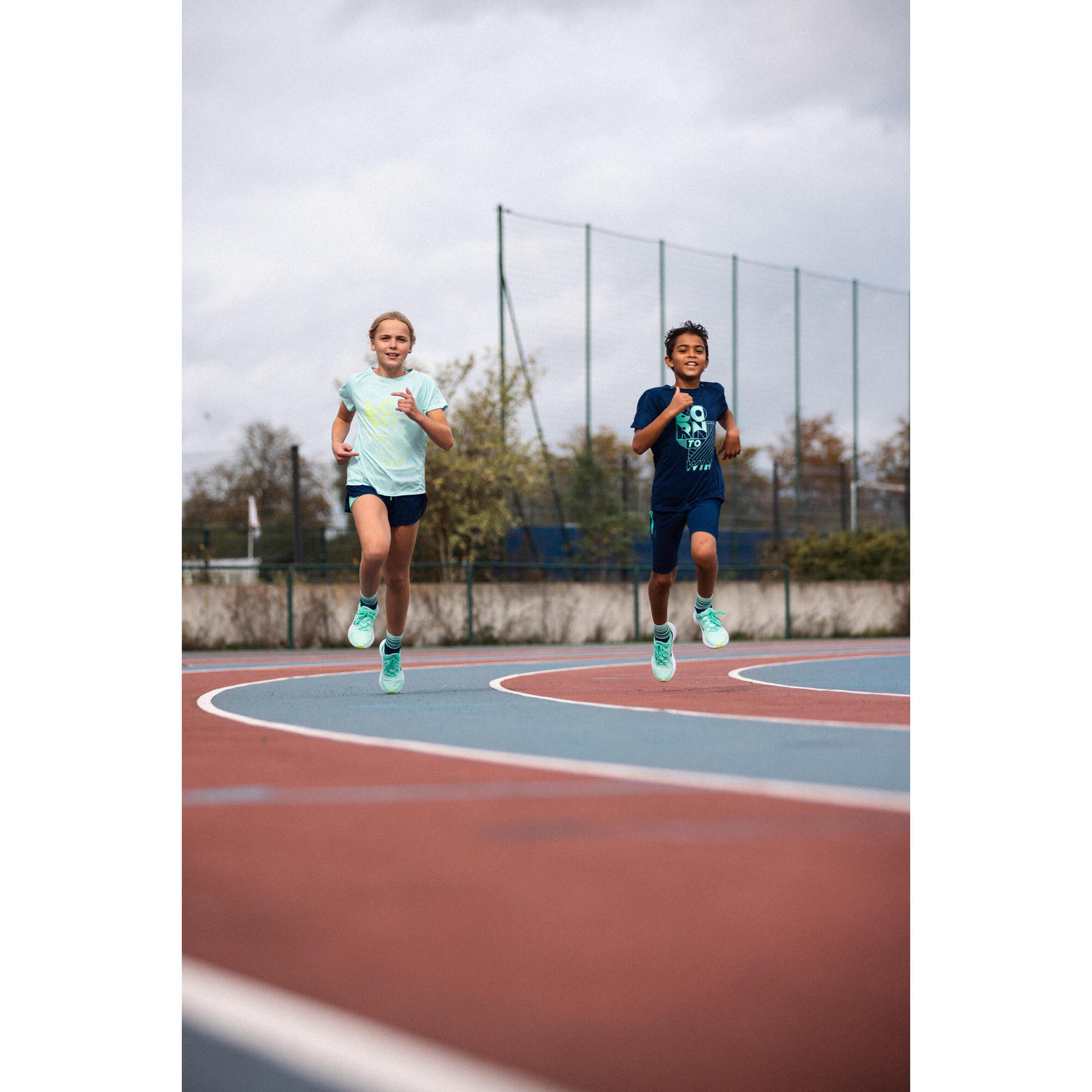 KIPRUN Maglietta da running traspirante per bambini - Dry+ 500 verde navy