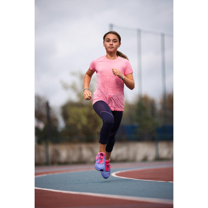 Camiseta running sin costuras Niña - KIPRUN CARE 900 rosa 