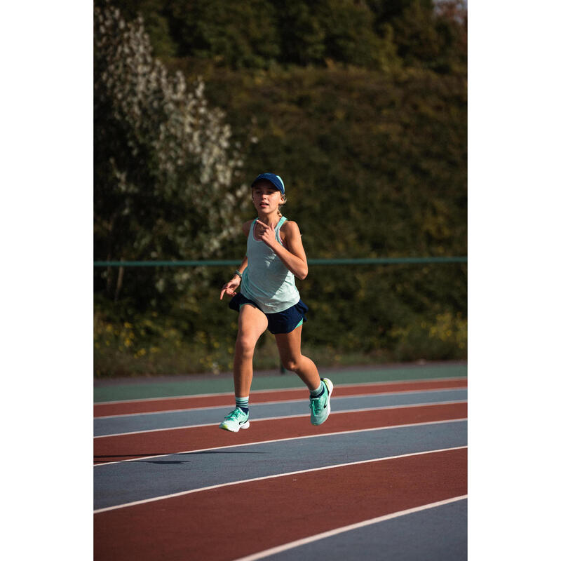 Lauf-Cap Schirmmütze Kinder atmungsaktiv - Run Dry dunkelblau/grün 