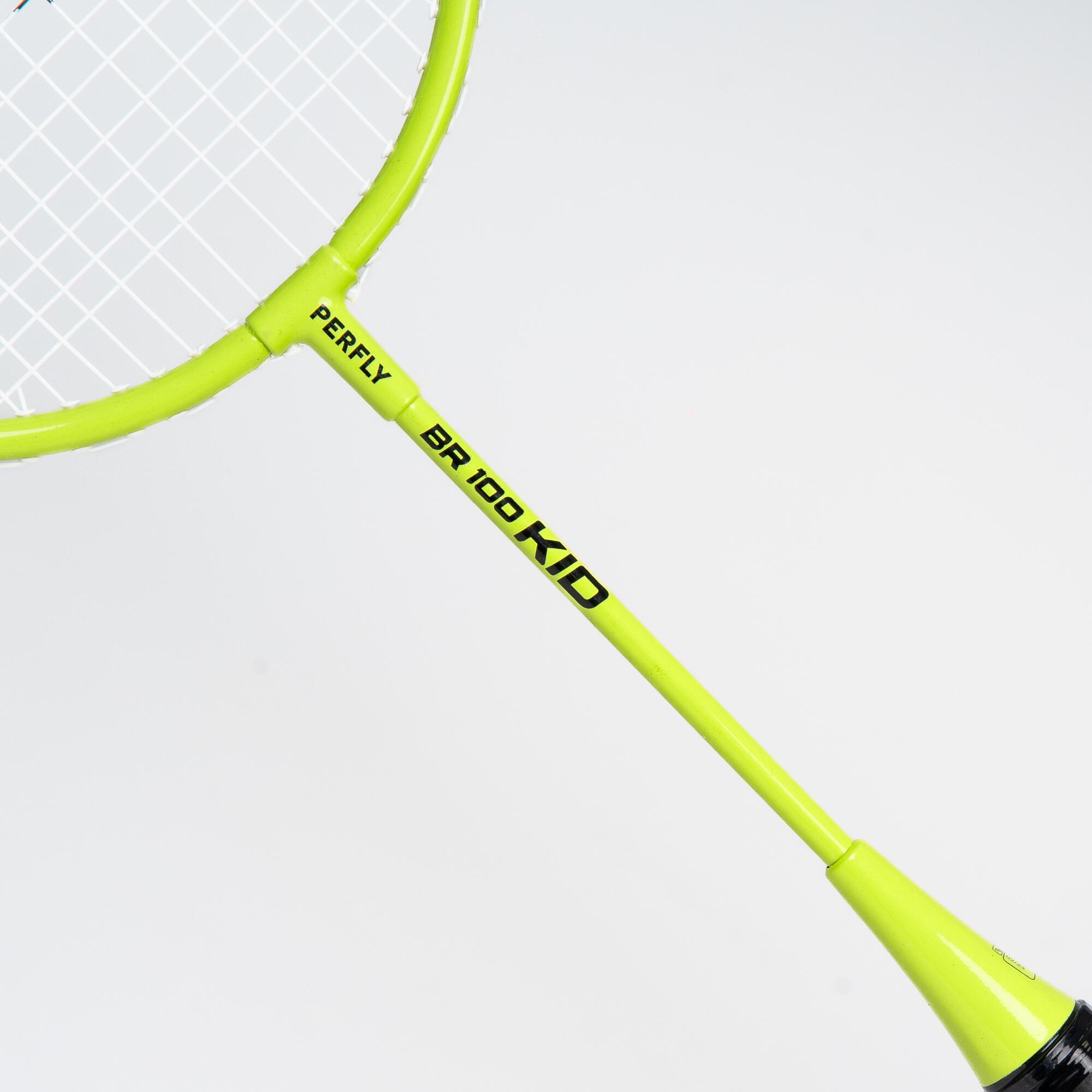 Kids Badminton Racket 85g Aluminium BR 100 Green