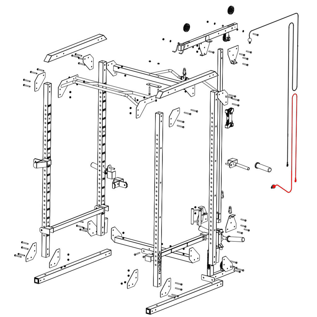 Spodnji kabel D 2650 mm ⌀5 mm – nadomestni del za Power Rack 900
