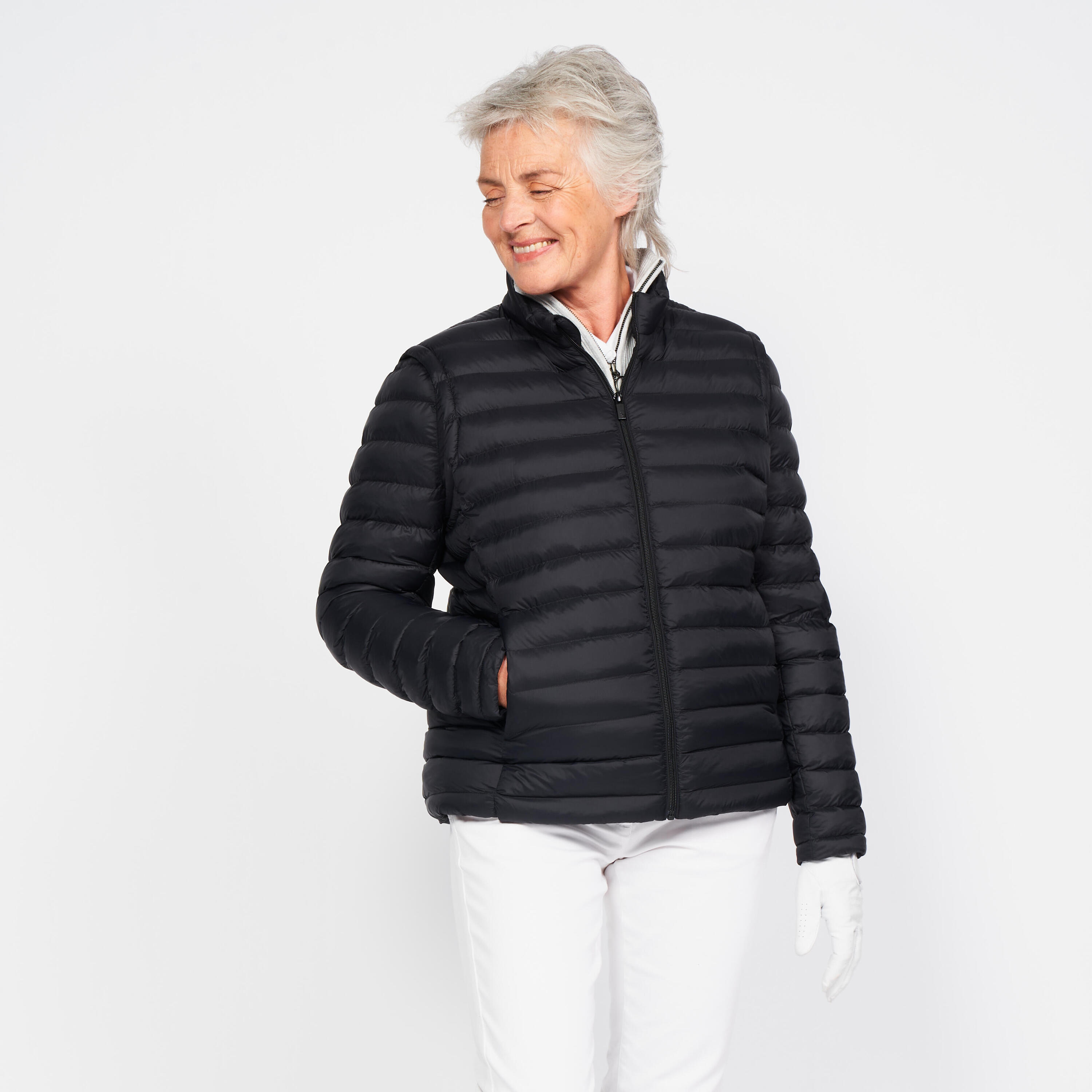 Women's golf long sleeved down jacket - CW900 Heatflex black 1/7