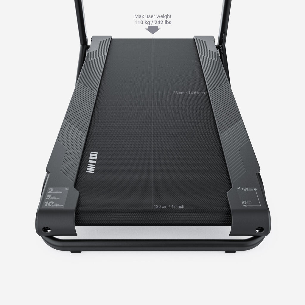 38 x 120 cm Adjustable Resistance Smart Non-Motorised Walking Treadmill TS100