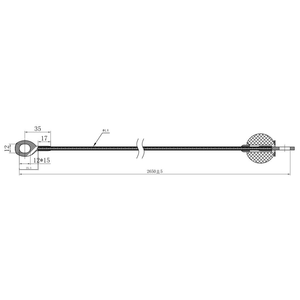 Zamjenska donja sajla 2650 mm promjera 5 mm za stalak Power Rack 900