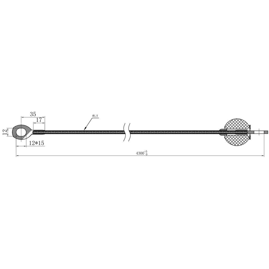 Svarcelšanas treniņu statīva “900” rezerves augšējais kabelis, 4250 mm, ⌀5 mm