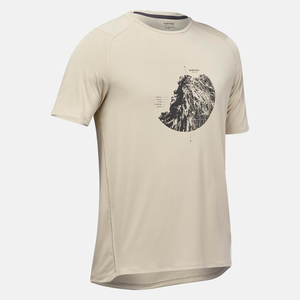 Men’s Short-sleeved Mountain Hiking T-Shirt MH500 - Grey