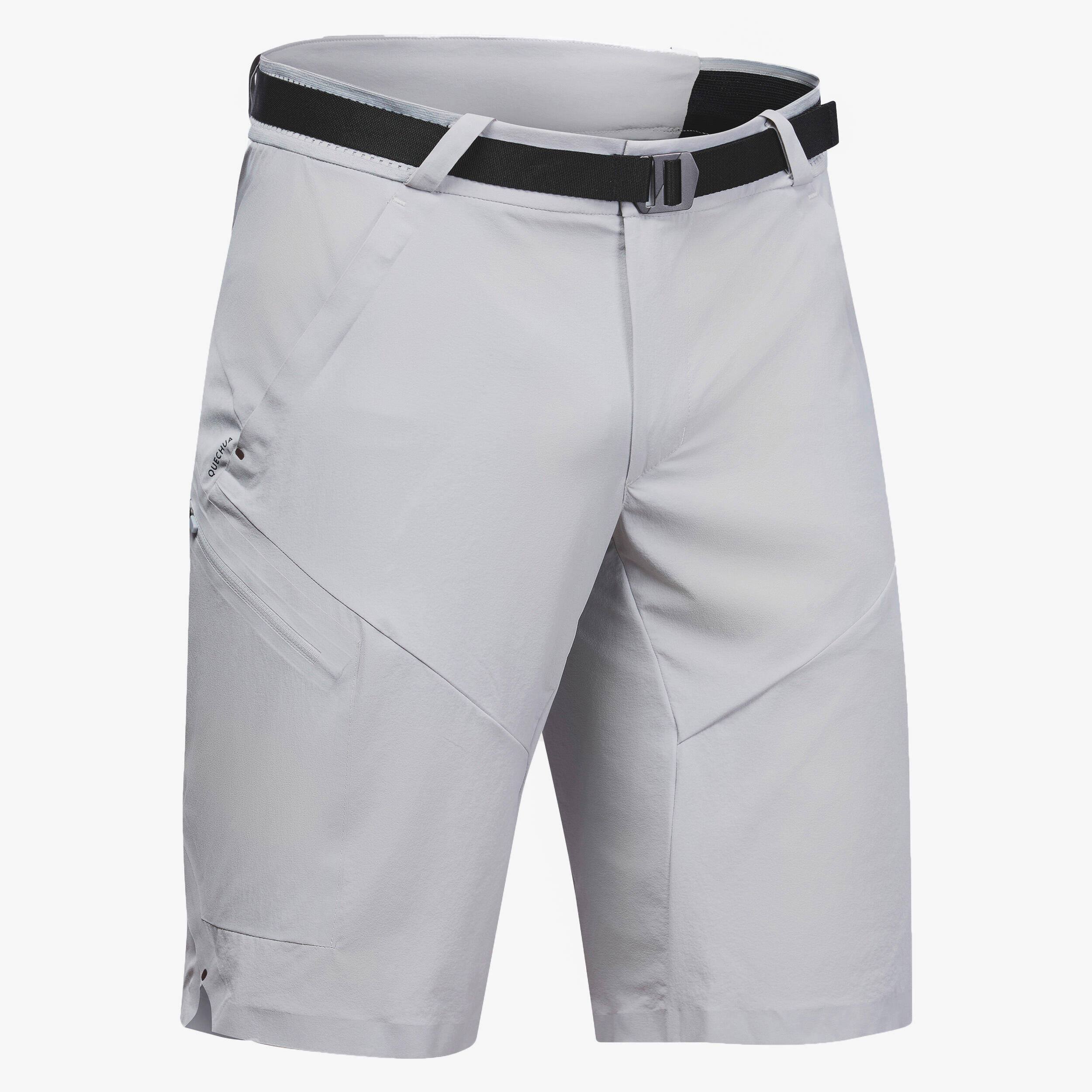 Men Dry Fit Shorts with Belt Pale Grey - MH100 -  1