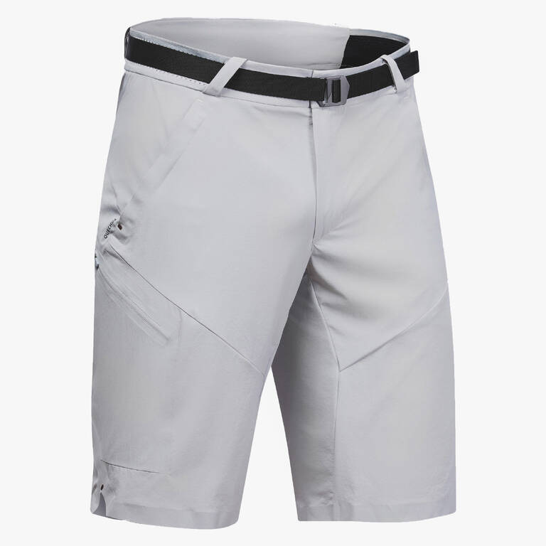 Men Dry Fit Shorts with Belt Pale Grey - MH100