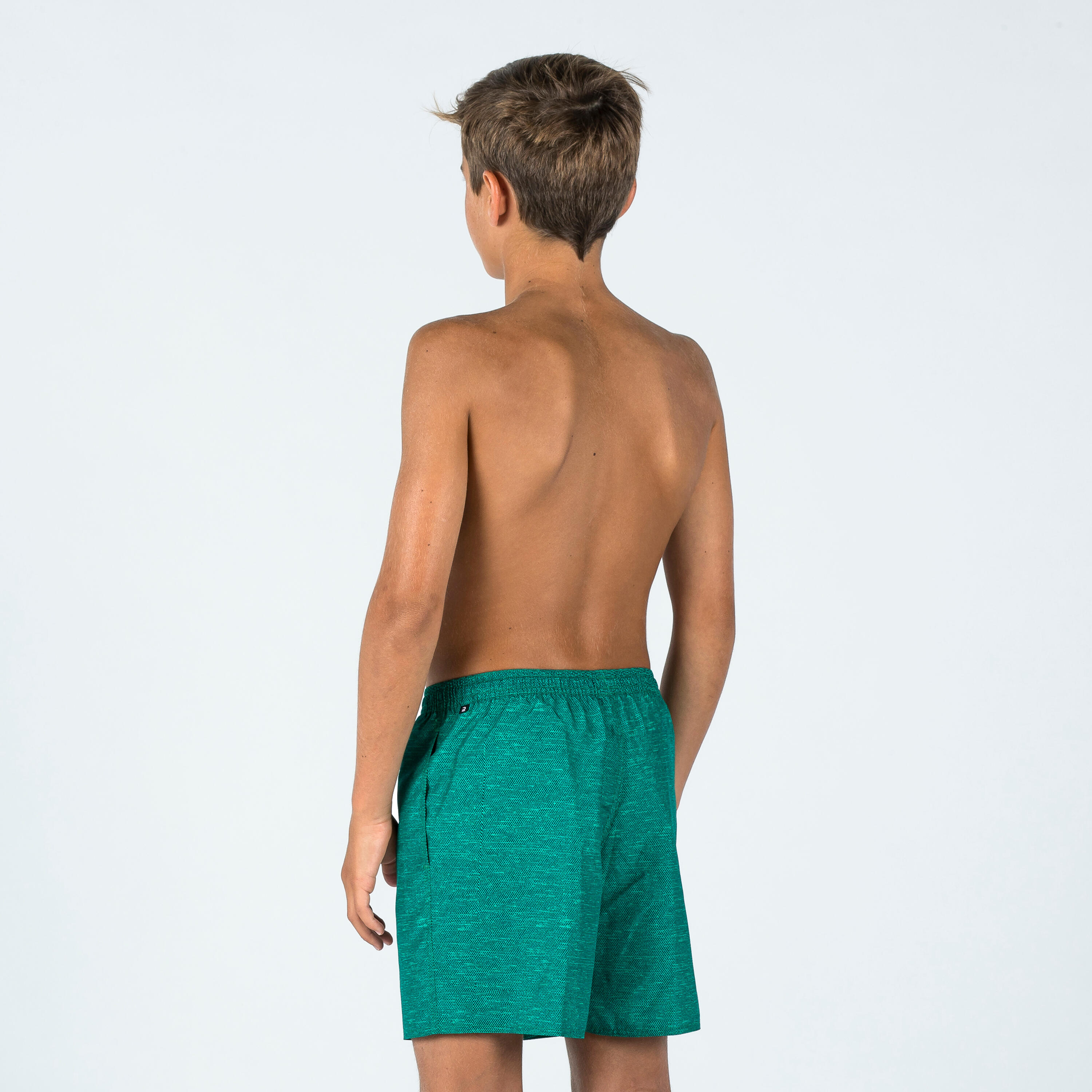 Boy's swim shorts - 100 surfcanvas green 2/4