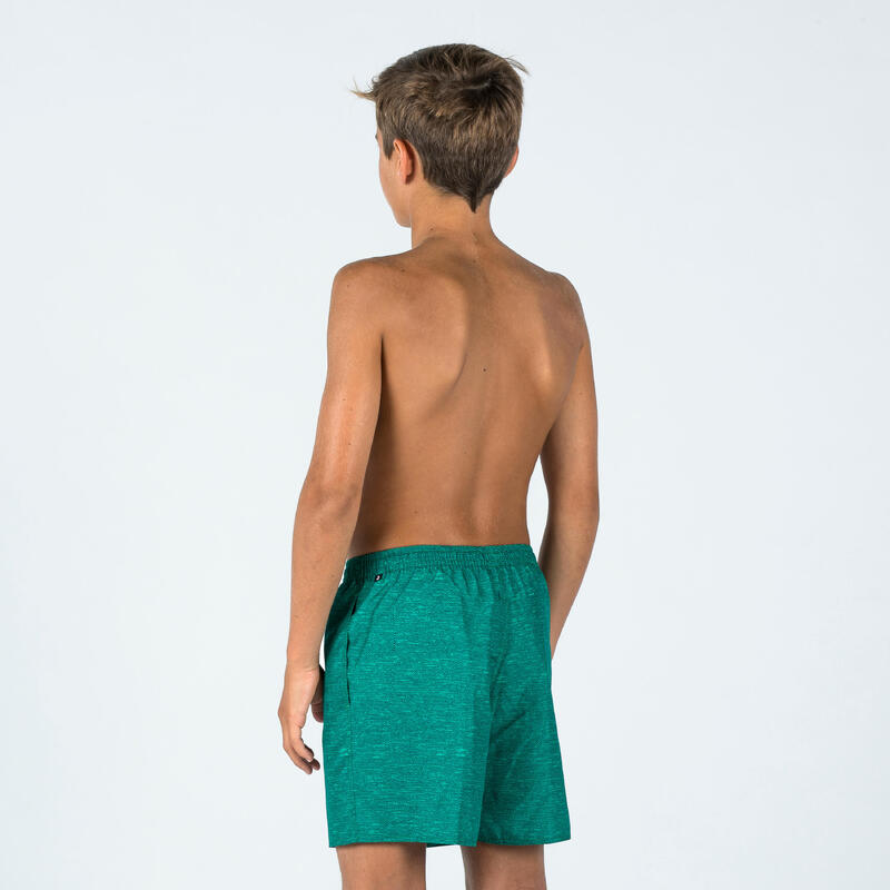 Boardshort voor jongens 100 Surfcanvas groen