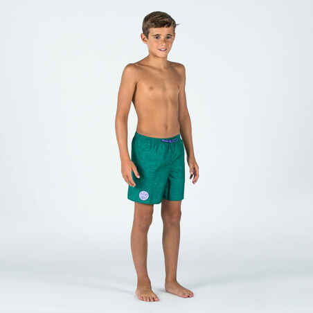 Berniukų maudymosi šortai „100 Surfcanvas“, žali