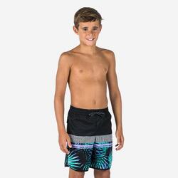 Boardshort jongens 500 Palmsand zwart