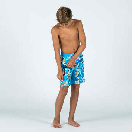 Berniukų maudymosi šortai „550“, margai mėlyni