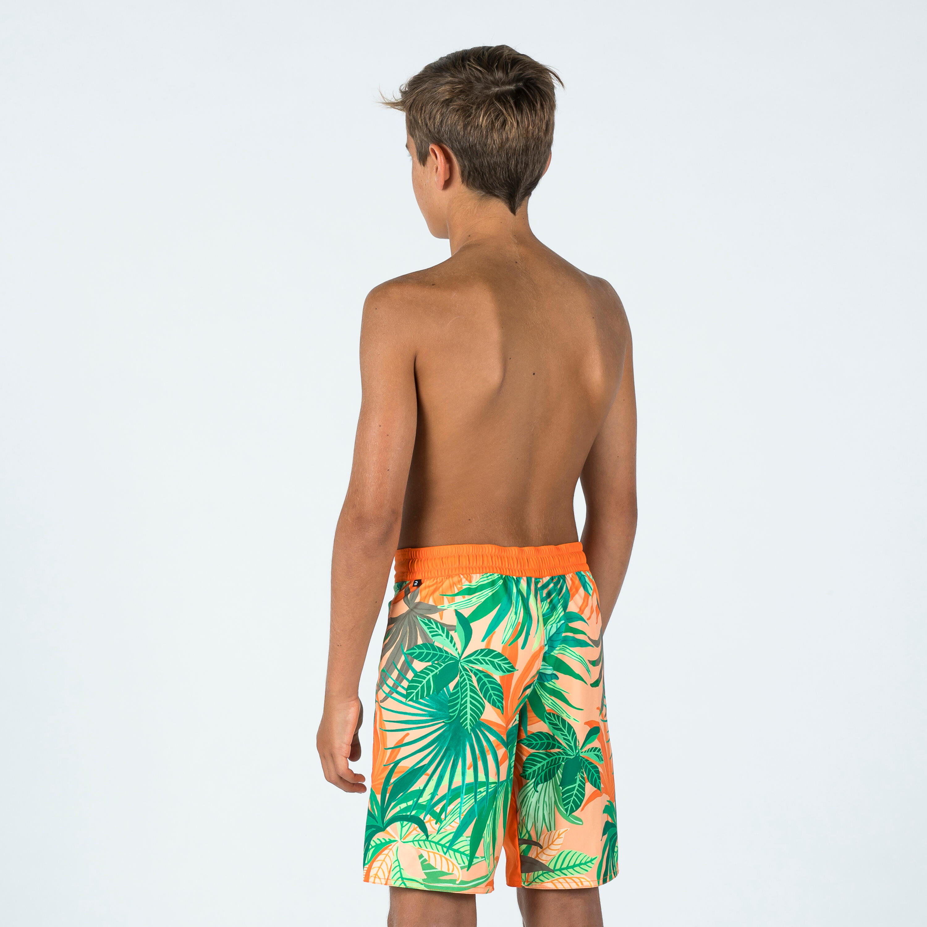 Boy's swim shorts - 550 Canopy orange 3/5