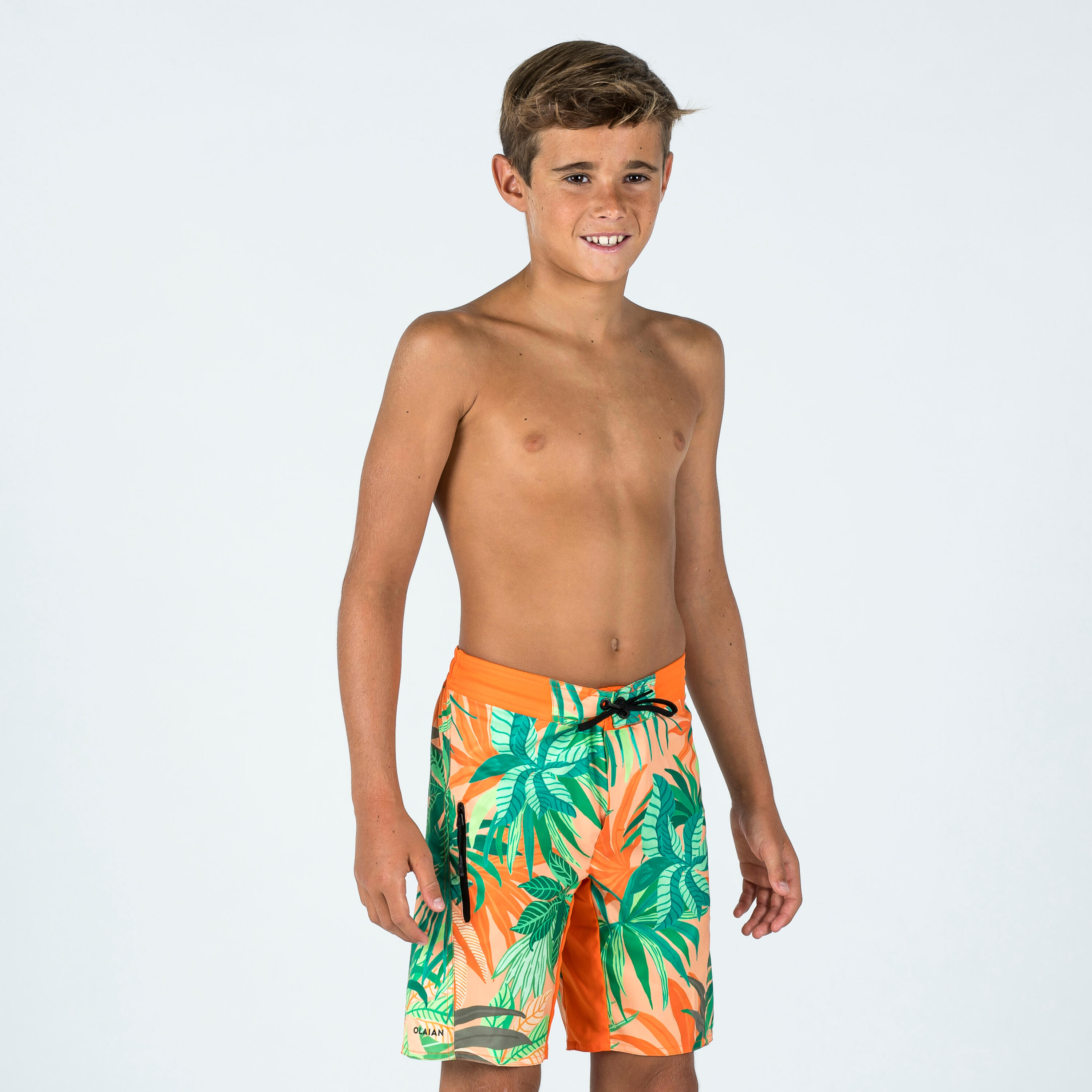 Boy's swim shorts - 550 Canopy orange 2/5