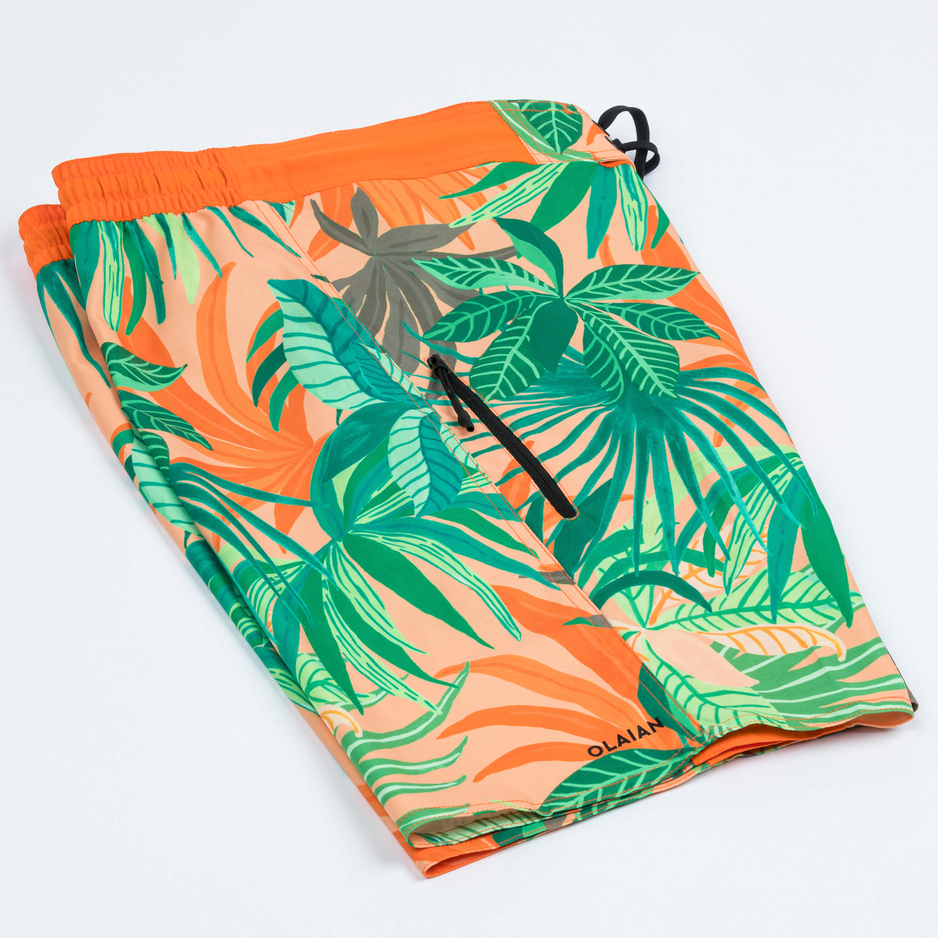 Boy's swim shorts - 550 Canopy orange 4/5