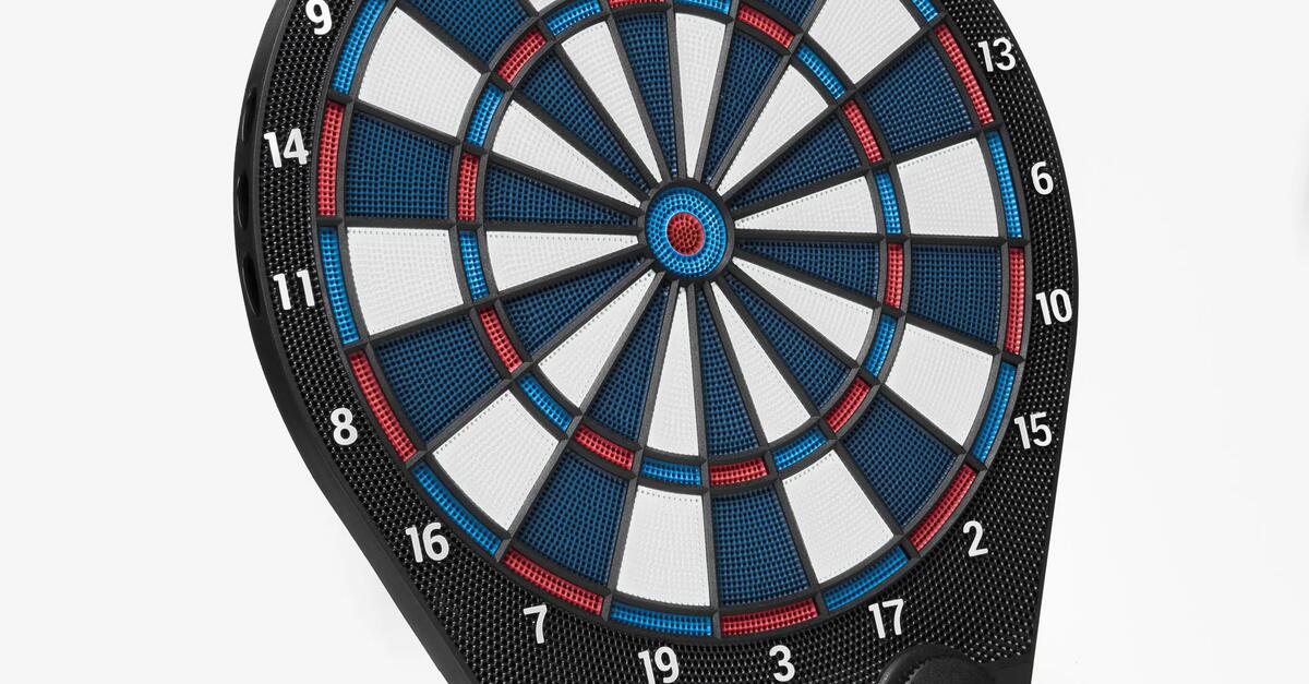 SPORTNOW Cible De Fléchettes électronique – 34 Jeux, 2235 Variantes – XXL LED Lumineux – Rechargeable, 8 Joueurs