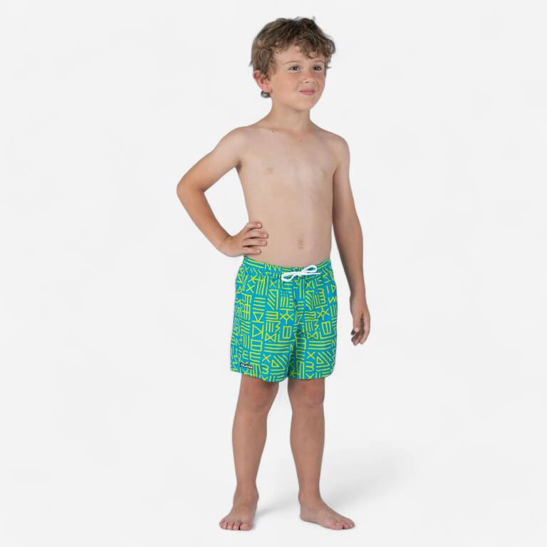 Boy’s swim shorts - 100 sign blue green