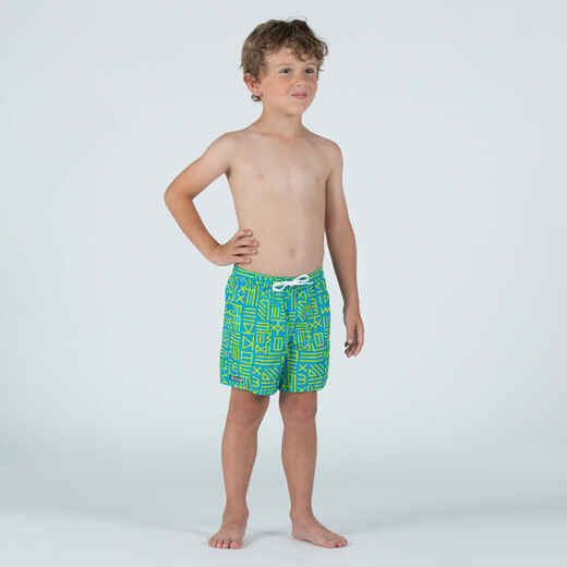 
      Kupaće kratke hlače za dječake 100 Sign plavo-zelene
  