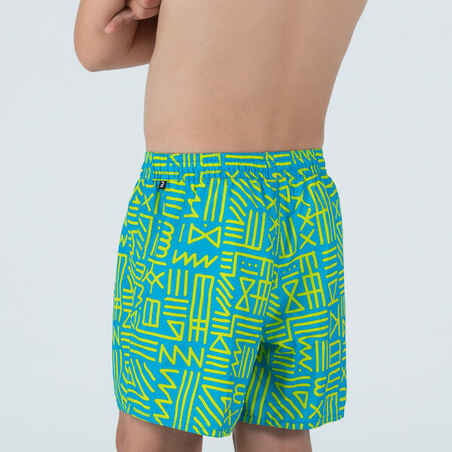 Boy's swim shorts - 100 sign blue green
