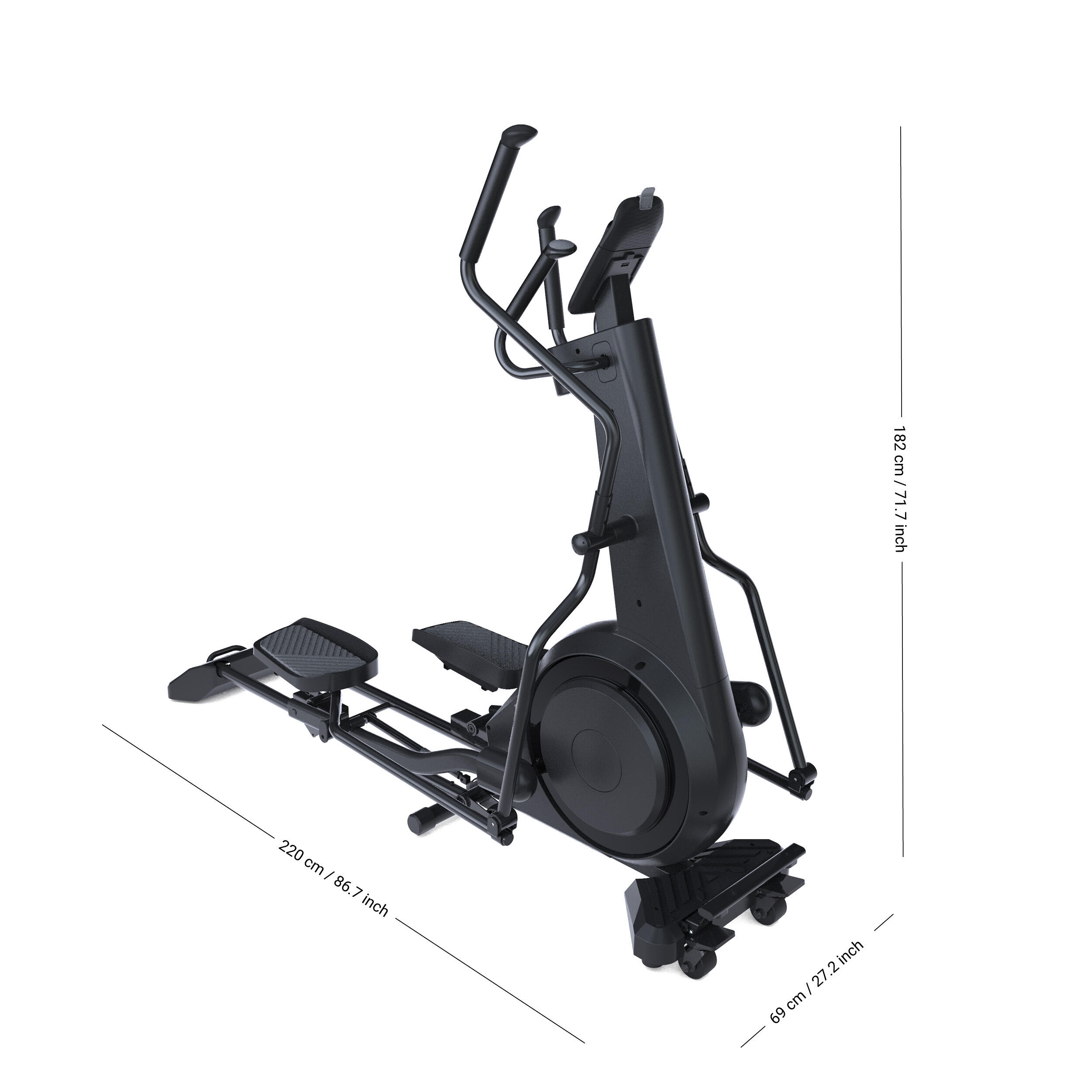Front Wheel Folding Connected Self-Powered Cross Trainer Challenge Elliptical 3/6